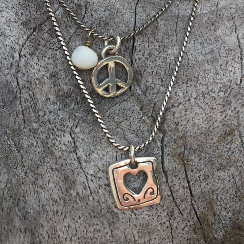 Brighton peace love necklace